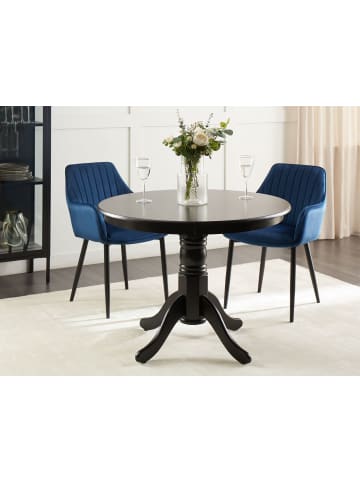 Beliani Runder Tisch AKRON in Schwarz - (W) 100 x (H) 76 x (L) 100 cm