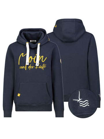 Eight2Nine Kapuzenpullover Kängurutasche Rippbündchen in Blau-2