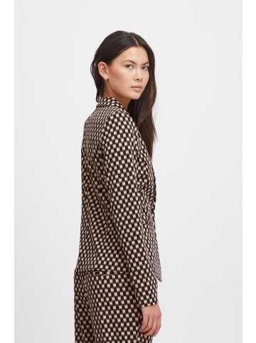 ICHI IHKATE PRINT BL18 regular fit in Doeskin Checks Aop
