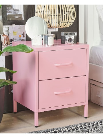 Beliani Nachttisch MALAVI in Rosa - (W) 43 x (H) 55 x (L) 40 cm