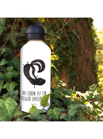 Mr. & Mrs. Panda Trinkflasche Stinktier Handstand mit Spruch in Weiß
