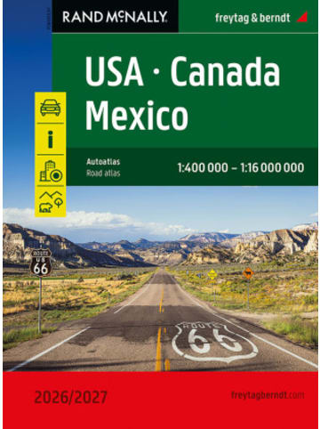 Freytag + Berndt Buch - USA - Canada - Mexico, Autoatlas 1:400.000 - 1:16.000.000, 2026/2027, fr