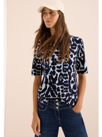 Cecil Cupro Touch Print-Shirt in Blau