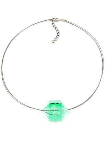 Gallay Kette Stufenperle mint-transparent in grün