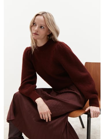 More & More kuscheliger Rippstrickpullover in raisin brown