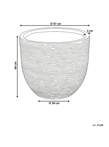 Beliani Outdoor Blumentopf LIXOURI in Beige - (W) 47 x (H) 40 x (L) 47 cm