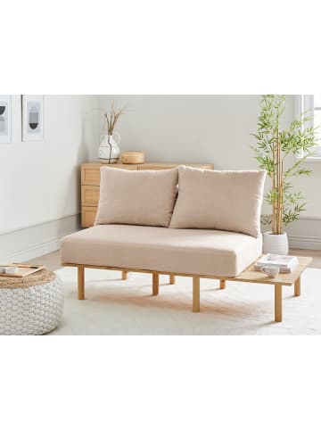 Beliani 2-Sitzer Sofa SALO in Beige/Braun - (W) 155 x (H) 74 x (L) 104 cm