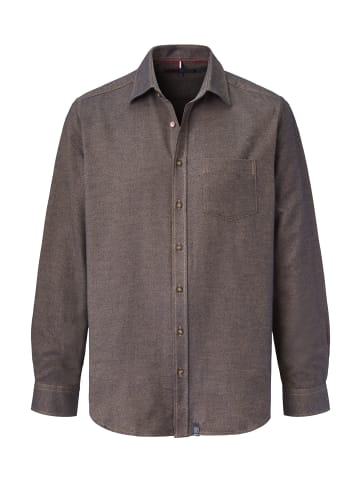 Paddock's Baumwollhemd Long sleeve in brown melange