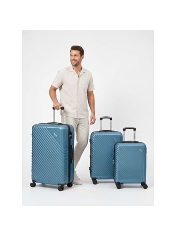 Check.In Paradise 2.0 4 Rollen Kofferset 3-teilig mit Dehnfalte in glacier blue