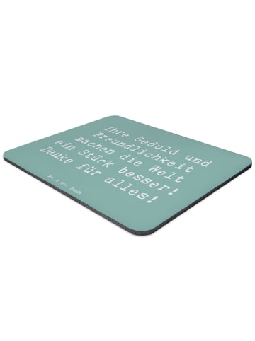 Mr. & Mrs. Panda Mouse Pad Spruch Erzieher-Dank mit Spruch in Meeresbrise