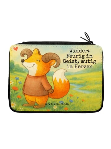 Mr. & Mrs. Panda Mäppchen Widder Astologie Design mit Spruch in Weiß