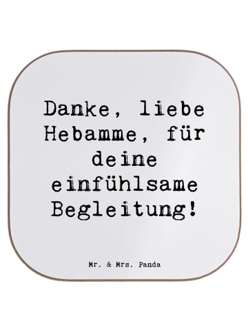 Mr. & Mrs. Panda Untersetzer Tee Spruch Liebe Hebamme mit Spruch in Weiß