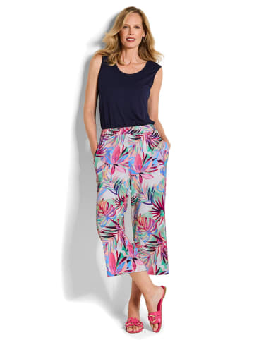 GOLDNER Kurzgröße:  Jerseyhose mit Palmen-Print in bunt / gemustert