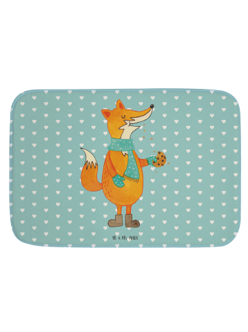 Mr. & Mrs. Panda Badezimmerteppich Fuchs Keks ohne Spruch in Türkis Pastell