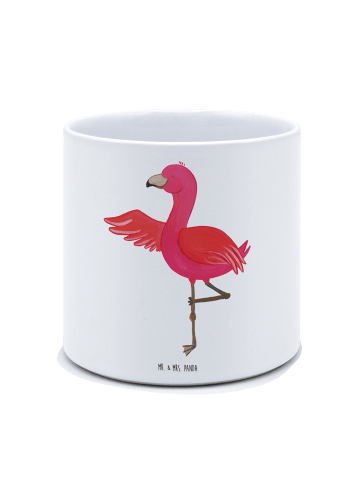Mr. & Mrs. Panda Pflanzkübel Flamingo Yoga ohne Spruch in Weiß