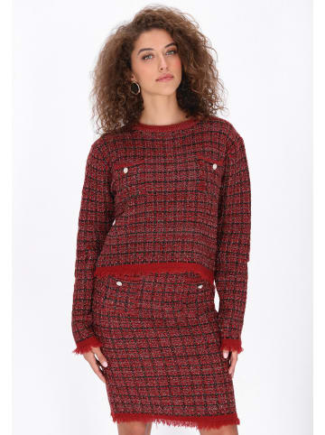 faina Women Sweater in burgundy black gold