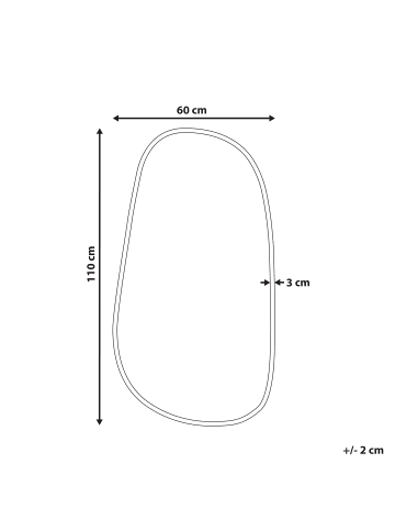 Beliani Wandspiegel VERNAIS in Gold - (W) 60 x (H) 110 x (L) 3 cm