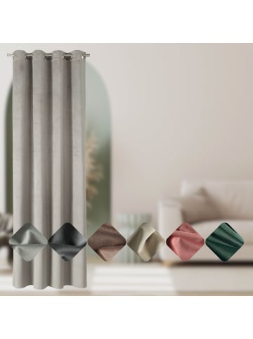 Tom Tailor Ösenvorhang VELVET SIGNATURE in Grau