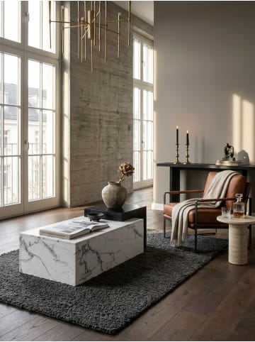 KADIMA DESIGN Couchtisch 120x60x40 cm Schwarz Sofatisch in Marmor-Optik