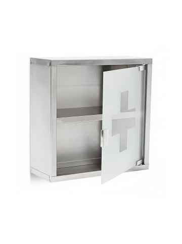 relaxdays Medizinschrank in Silber - (B)30 x (H)30 x (T)12 cm