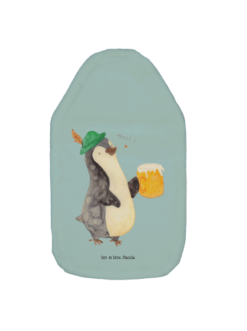 Mr. & Mrs. Panda Wärmflasche Pinguin Bier ohne Spruch in Eisblau