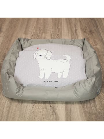 Mr. & Mrs. Panda Hundekissen Malteser Lebensretter ohne Spruch in Grau Pastell