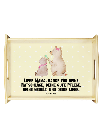 Mr. & Mrs. Panda Tablett Bär Kind mit Spruch in Gelb Pastell