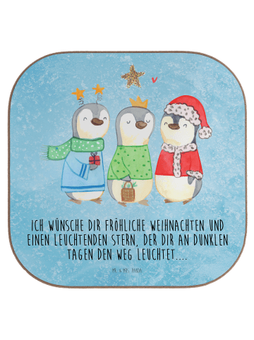 Mr. & Mrs. Panda Glasuntersetzer Winterzeit Heilige drei Könige ... in Eisblau