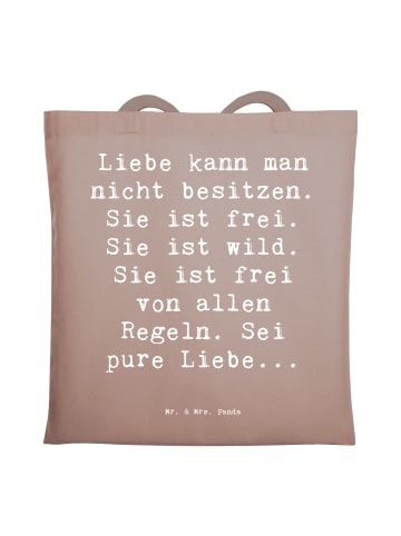 Mr. & Mrs. Panda Schultasche Spruch Liebe und Freiheit mit Spruch in Braun Pastell