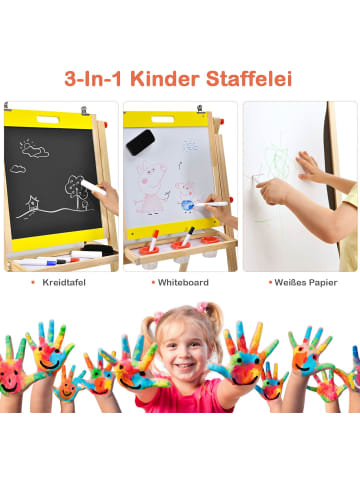 COSTWAY 3 in 1 Staffelei in Gelb