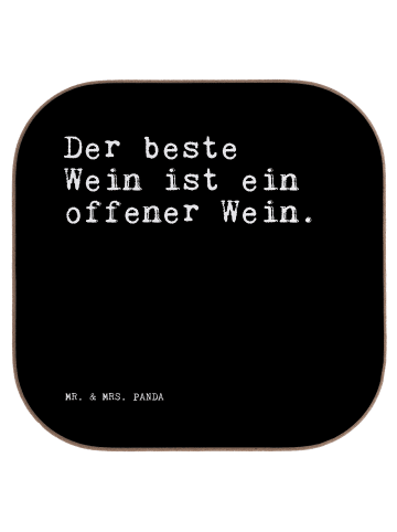 Mr. & Mrs. Panda Untersetzer für Gläser Der beste Wein ist... mi... in Schwarz