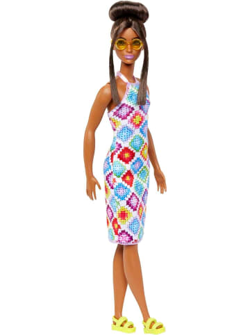 Barbie Fashionistas Puppe mit glamourösem Dutt Neckholder-Midikleid Sonnenbrille