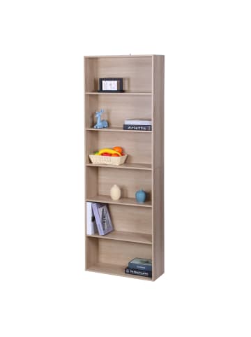 relaxdays Bücherregal in Eiche - (B)60 x (H)178,5 x (T)24 cm