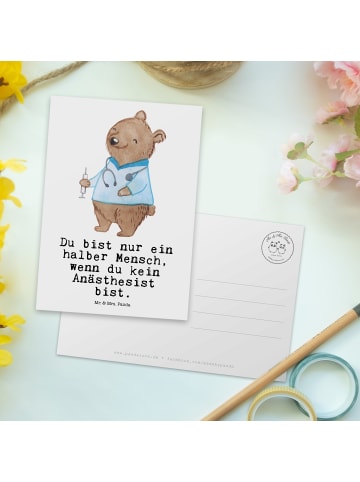 Mr. & Mrs. Panda Postkarte Anästhesist Herz mit Spruch in Weiß