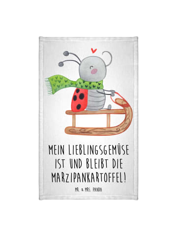 Mr. & Mrs. Panda Gästehandtuch Smörle Rodeln mit Spruch in Weiß