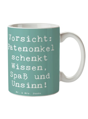 Mr. & Mrs. Panda Becher Spruch Patenonkel Wissen Spaß mit Spruch in Meeresbrise