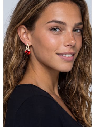 gaya Women Earrings in Rose Gold Red