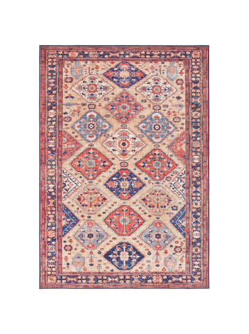 Elle Decoration Kurzflor Teppich Afghan Kelim Orientrot