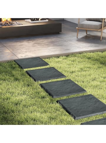 COSTWAY 8er Set Gehwegplatten für Garten Polypropylen in Grau