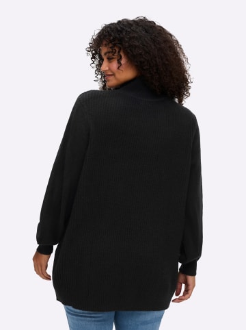 sheego by Joe Browns Stehkragenpullover in schwarz