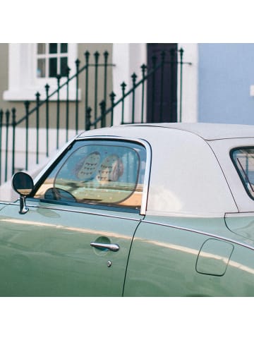 Mr. & Mrs. Panda Auto Sonnenblende Eulen Liebe ohne Spruch in Türkis Pastell