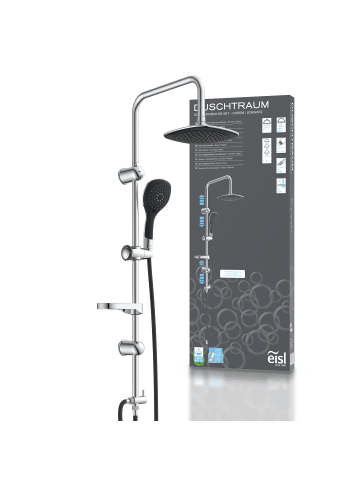 Eisl DUSCHTRAUM Überkopfbrause-Set, Chrom/Schwarz