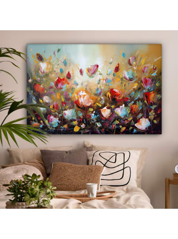 MuchoWow Leinwand Bilder Blumenmeer