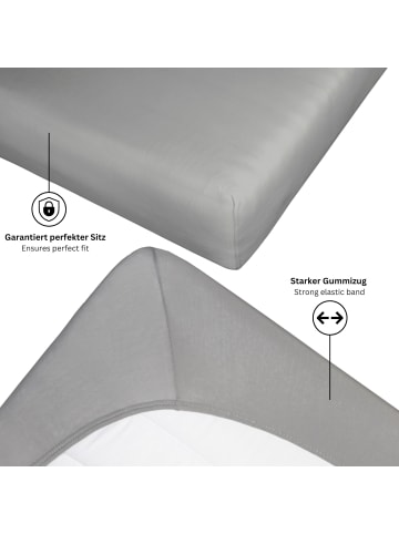 Schöner Wohnen Kollektion Spannbettlaken FLAT 1 in Grau