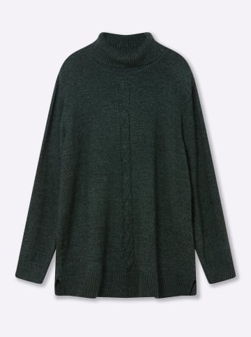 sheego Rollkragenpullover in moos-meliert