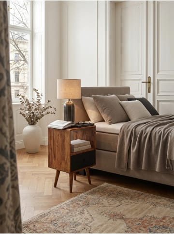 KADIMA DESIGN Nachtkonsole | Sheesham, 40x35x70cm, 1 Schublade, Dunkelbraun