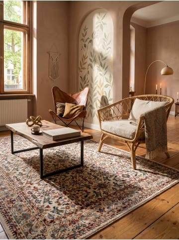 KADIMA DESIGN Teppich Kurzflor Strapazierfähig GLAZERT Berber Wohnzimmer in Multicolor-Rosa