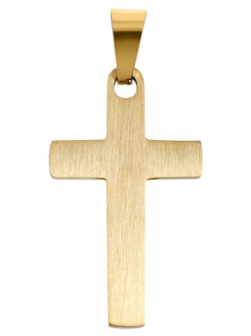 Adeliás Unisex Anhänger – Kreuz Kreuzanhänger aus Edelstahl in gold