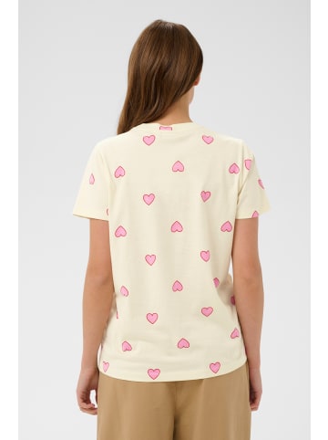 SAINT TROPEZ T-shirt PixilinaSZ Gerade Passform in Off White Bonbon Big Hearts