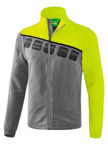 erima 5-C Jacke mit abnehmbaren Aermeln in grau melange/lime pop/schwarz